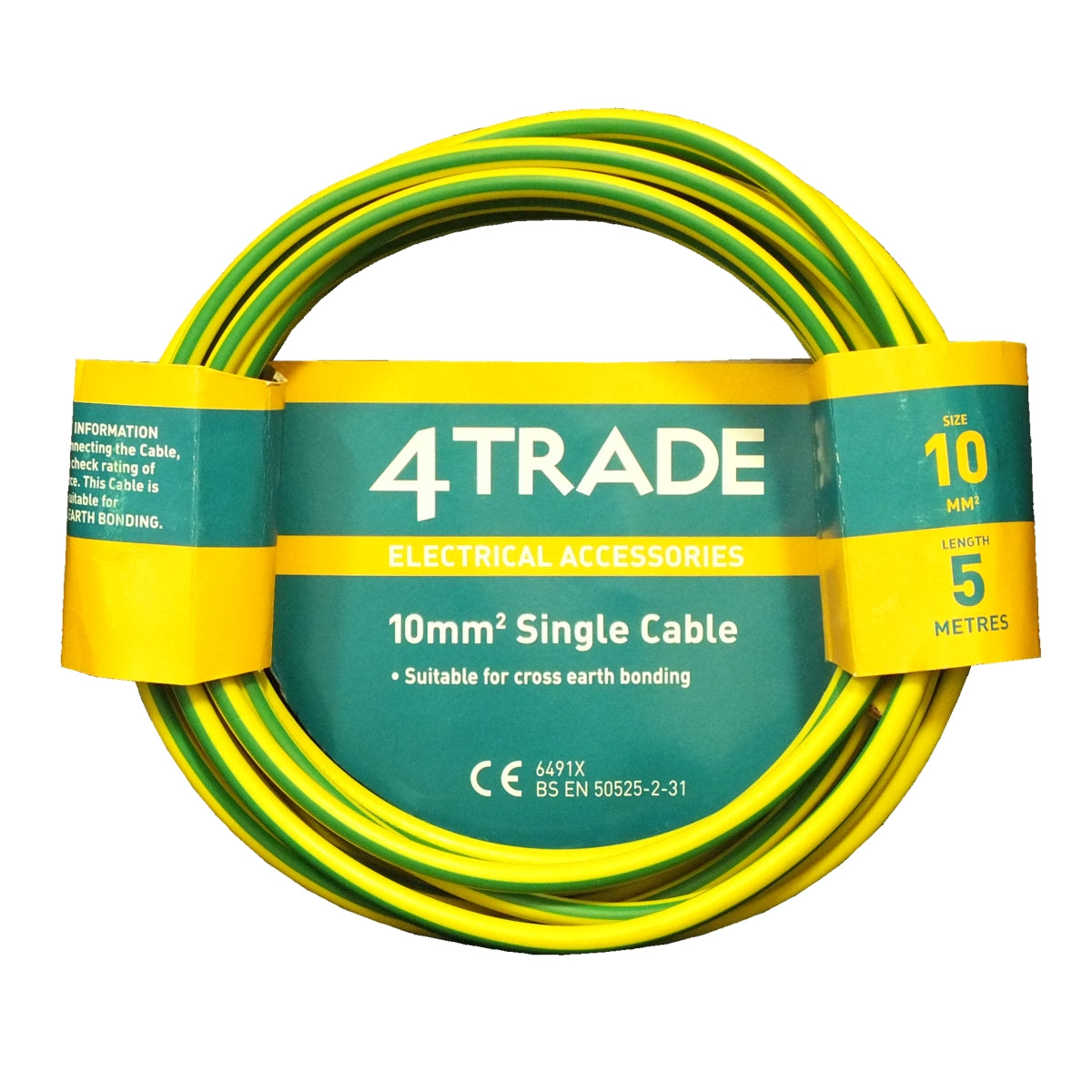 4TRADE CABLE SGL 6491X GR/YL 10.0MMX5M