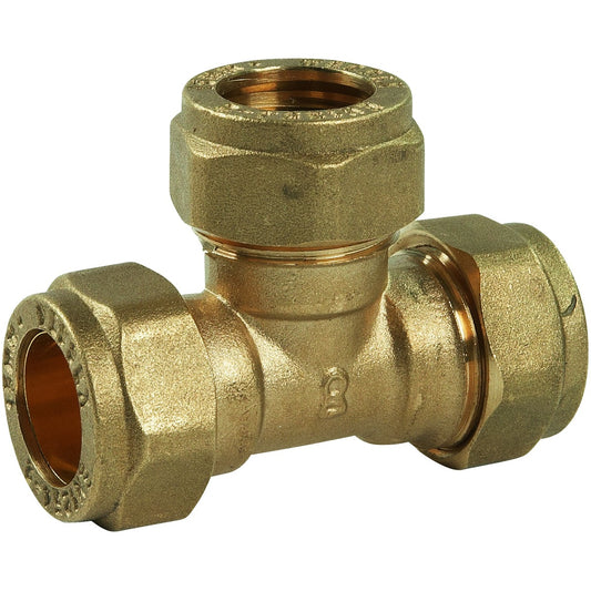 COMPRESSION EQUAL TEE 28MM DZR