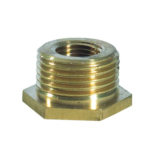 BRASS HEXAGON BUSH 1 1/2" X 1/2"