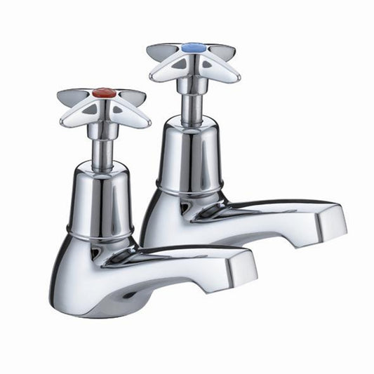 CROSS HEAD BASIN TAPS CHROME