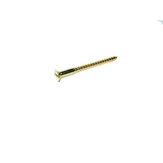 SCREWS 12G 3 SLOTTED BRASS CSK BX100