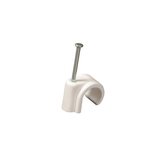 4TRADE 15MM NAIL-IN CLIP WHITE PK 100