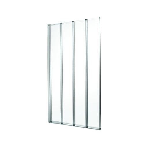 4 FOLD CHROME FRAME BATH SCREEN