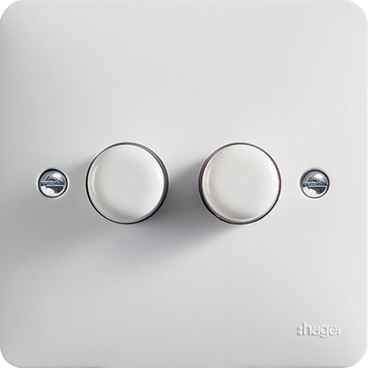 HAGER WMDR2/250R 2 GANG DIMMER 60-250W