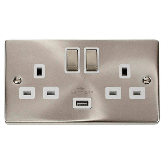 DECO VPSC570WH 13A INGOT 2 GANG SWITCHED