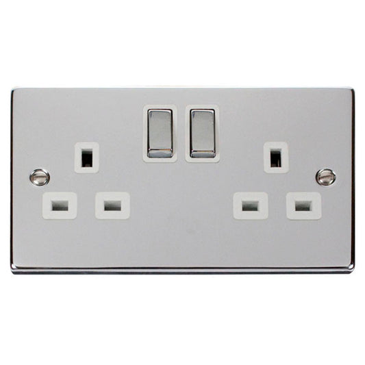 DECO VPCH536WH 13A INGOT 2 GANG DOUBLE P