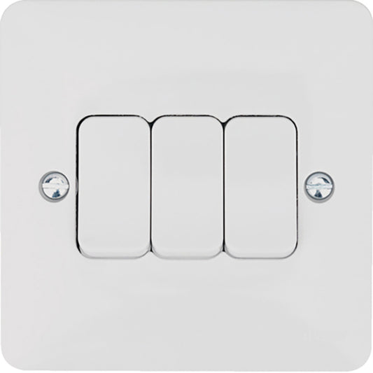 HAGER WMPS32 10AX 3 GANG 2 WAY WALL SWI