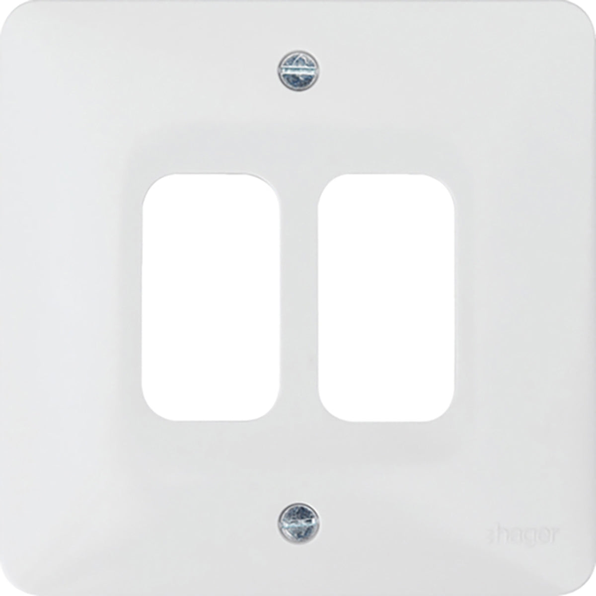 HAGER WMGP2 2 GANG WHITE MOULDED GRID P