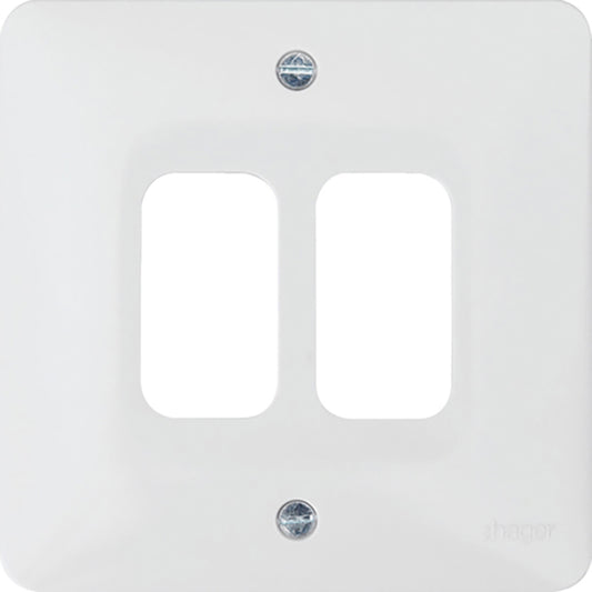 HAGER WMGP2 2 GANG WHITE MOULDED GRID P
