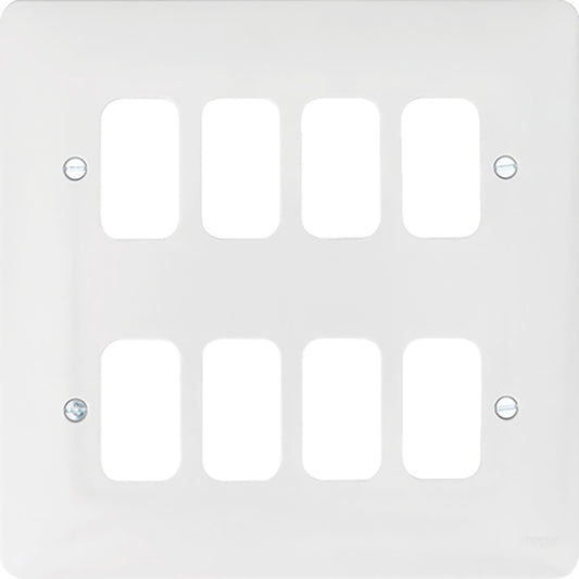 HAGER WMGP8 8 GANG WHITE MOULDED GRID P
