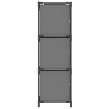 Storage Cabinet with 3 Fabric Drawers Grey 34x34x101 cm Steel