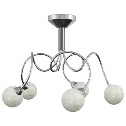 Ceiling Lamp with Round Glass Shades for 5 G9 LED Lights