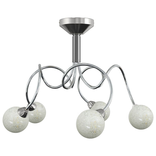 Ceiling Lamp with Round Glass Shades for 5 G9 LED Lights