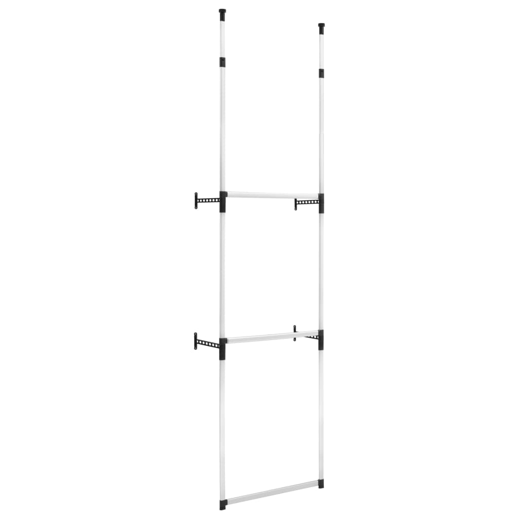 Telescopic Wardrobe System with Rods Aluminium
