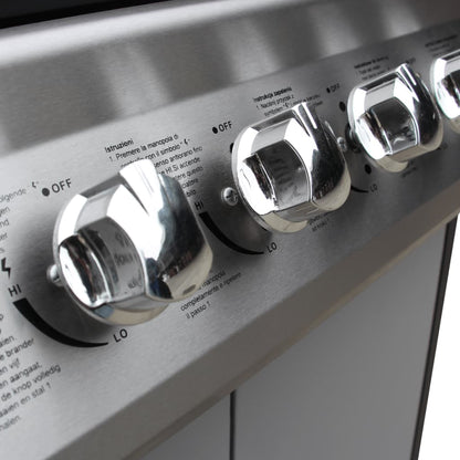 Gas Barbecue Grill 6+1 Cooking Zone Black and Silver