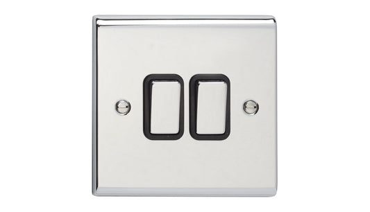 SL DECOR 2G 10AX PLATE SWITCH SD1204CHB