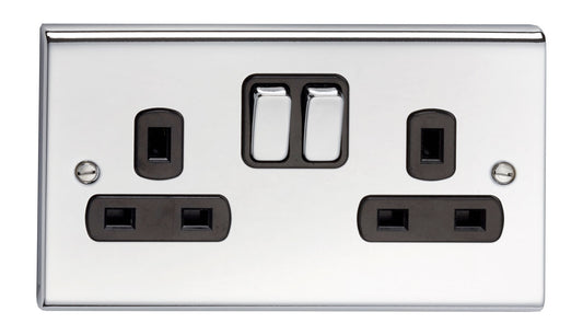 SL DECOR 2G 13A SWITCH SKT SD1209CHB