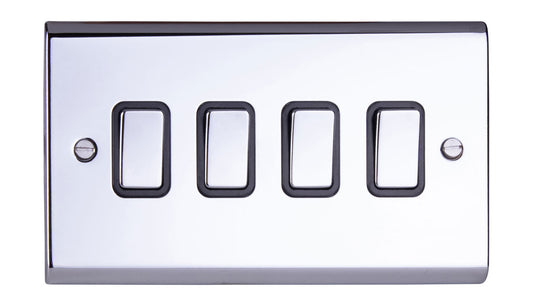 SL DECOR 4G 10AX PLATE SWITCH SD1244CHB
