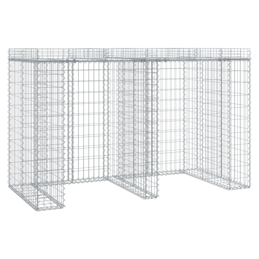 Gabion Wall for Garbage Bin 192x91x120 cm Galvanised Iron