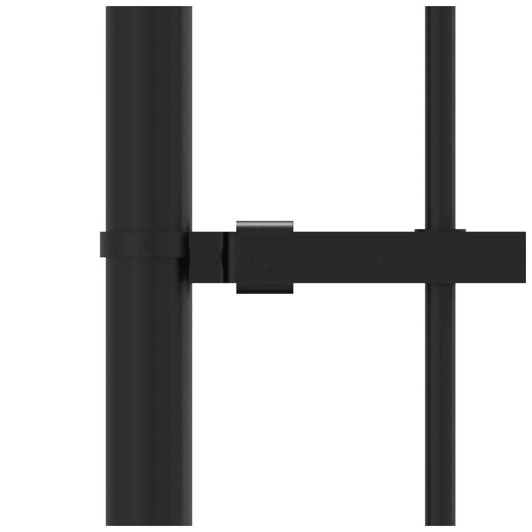 Garden Fence with Spear Top Black 115 cm Powder-coated Steel