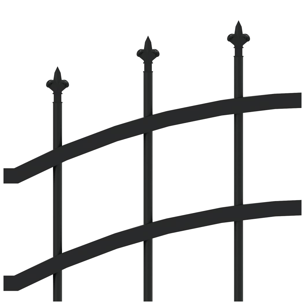 Garden Fence with Spear Top Black 165 cm Powder-coated Steel