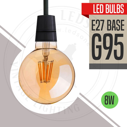 6Pack E27 LED Edison Dimmable Vintage Amber Glass Warm white 2700K Light Bulbs