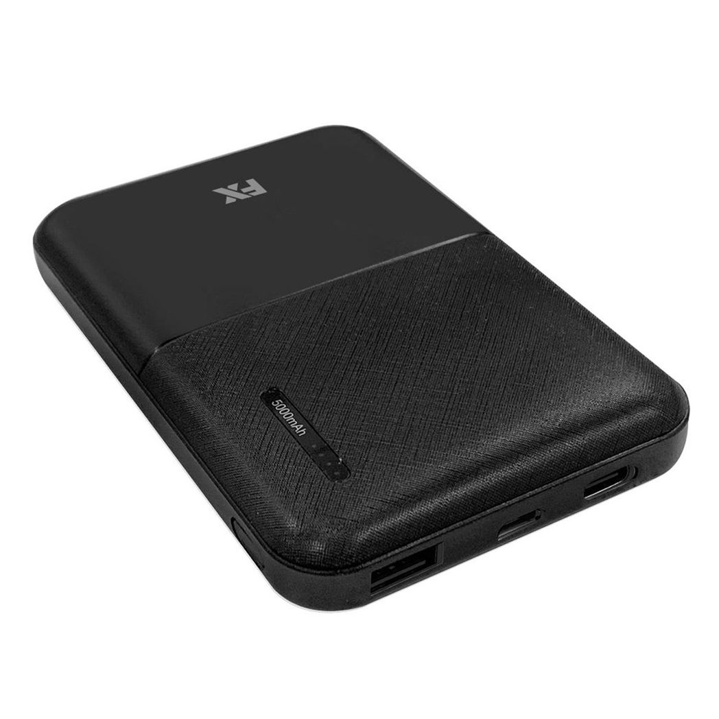 FX Power Bank 5000 mAh with Type C Input, Compitable with smartphones - Black