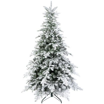 HOMCOM 5 Ft Artificial Christmas Tree with Realistic Snow Branches, LED Lights