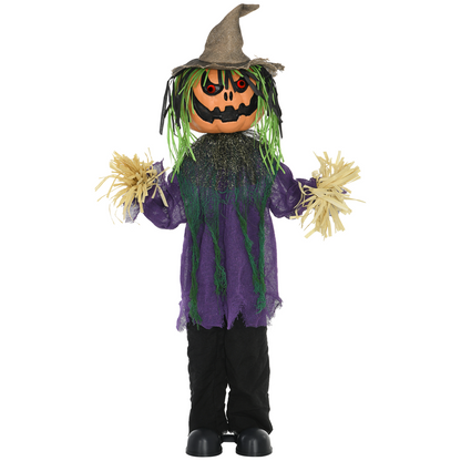 HOMCOM Pumpkin Halloween Animatronic Prop for Indoor Outdoor Decoration